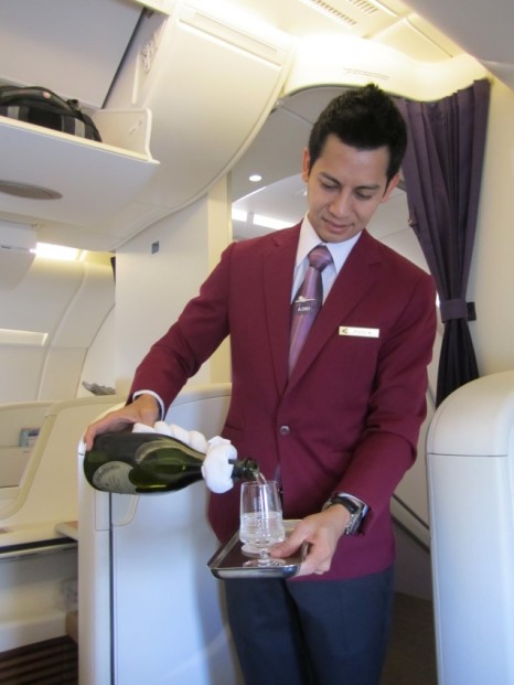 The champagne is free-flowing in Thai First Class