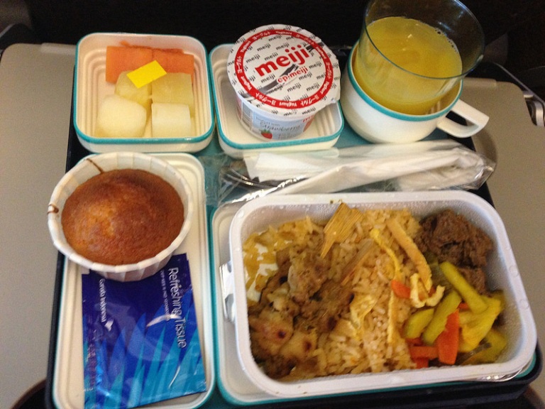 A typical Garuda meal in economy class
